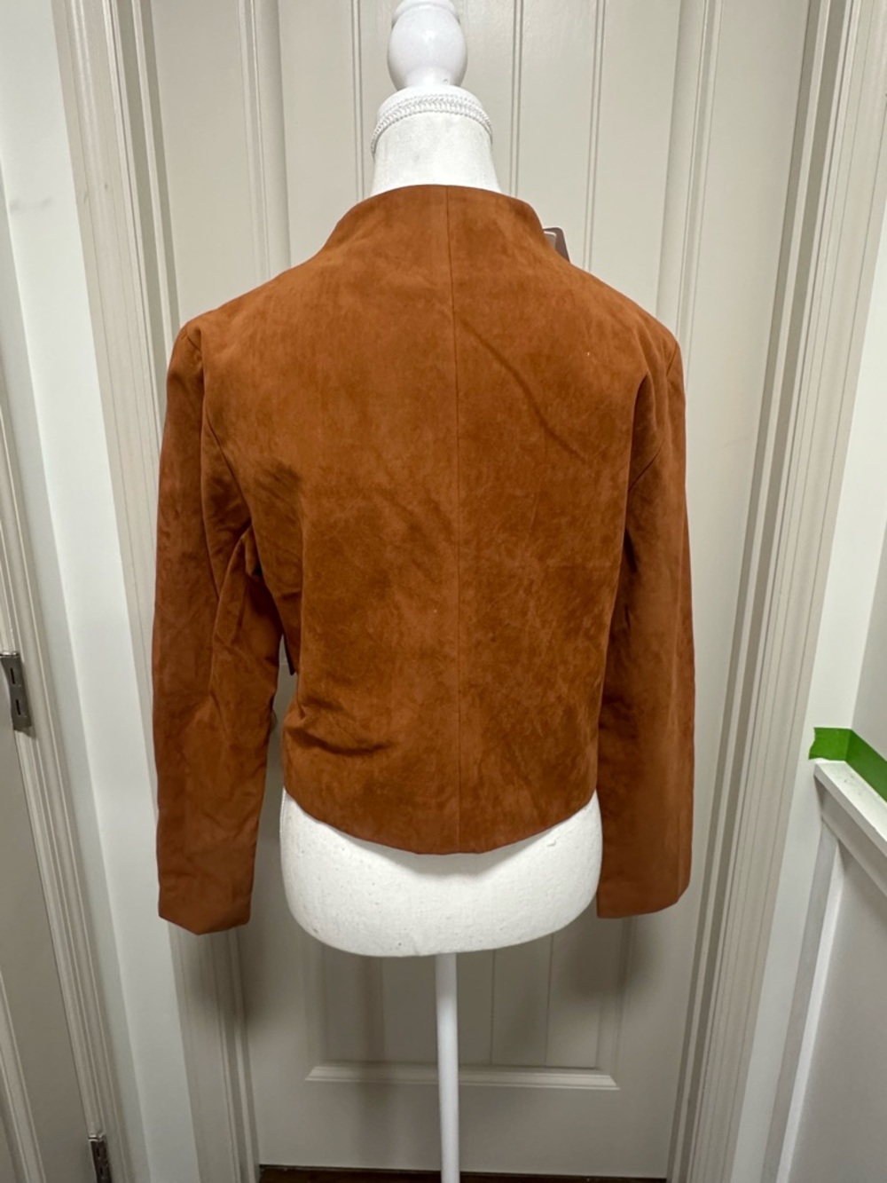 Suede Crop Jacket in Rust - Women Jackets & Coats - Picture 4 of 5